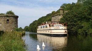 Cruising down the River Severn in Gloucestershire, UK