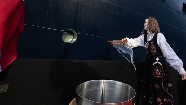 Coastal cruise ship Havila Castor christened in Norway