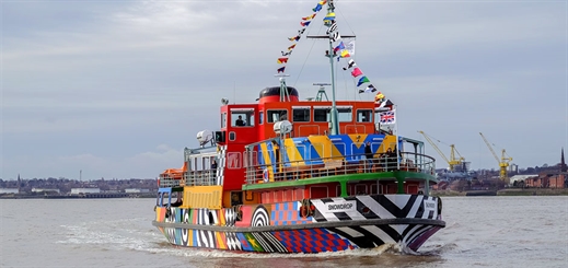 Mersey ferry dazzled by British pop artist Sir Peter Blake