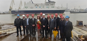 Damen Shipyards Galaţi launches ice-class ro-pax ferry