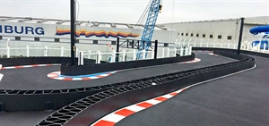 Bolidt fits Bolideck Racetrack flooring on Norwegian Joy