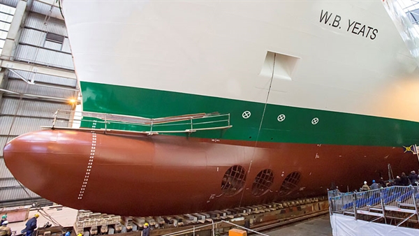 Irish Ferries names W.B. Yeats during float-out ceremony