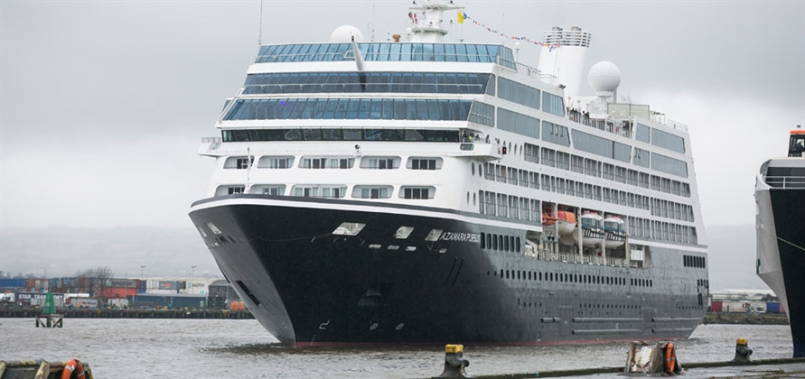 Azamara Pursuit arrives in Belfast for extensive refit