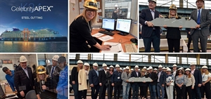 Chantiers de l'Atlantique cuts steel for Celebrity Apex