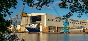 Spirit of Discovery floats out of dry dock in Germany